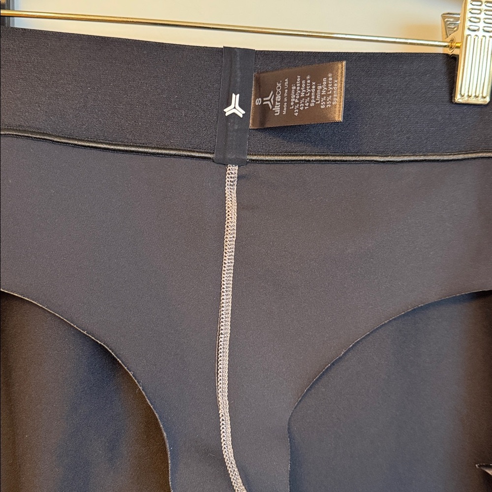 Ultracor Lux Knockout Floral Leggings Size S Laser Cut Side Detail Taupe/Grey - Picture 15 of 16
